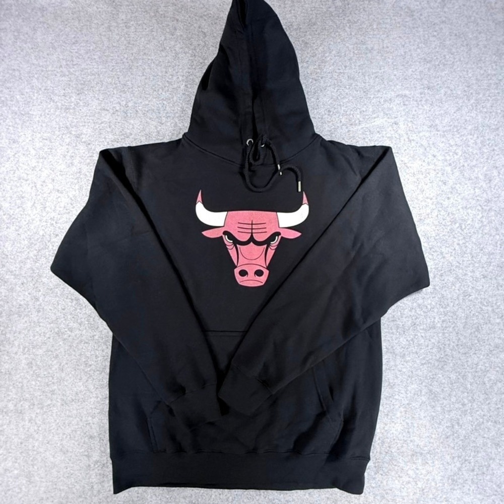 Fanatics Chicago Bulls NBA Graphic Pullover Hoodie Black Mens Size Medium‎